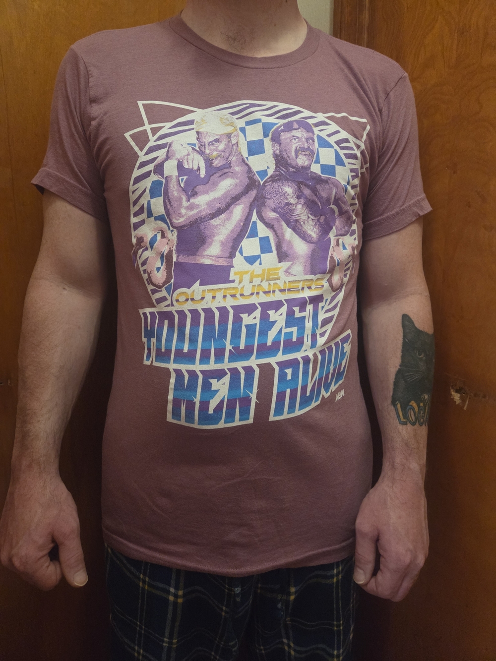 AEW Outrunners Youngest Men Alive Graphic Tee - Mauve
